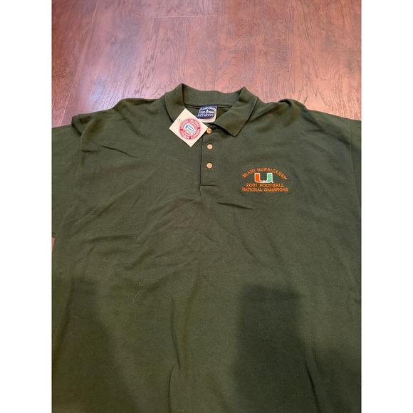 2001 football national championship Miami hurricanes polo nwt - Picture 2 of 3